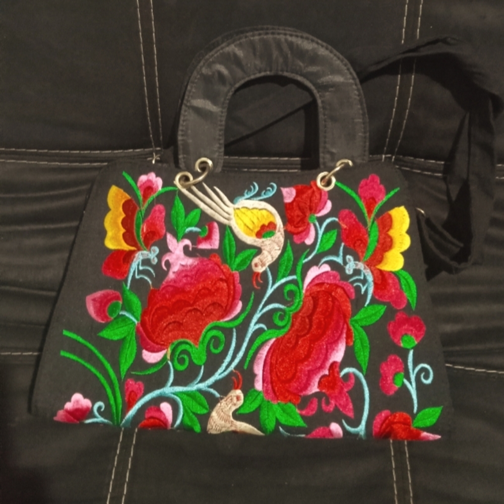 Embroidered colorful purse